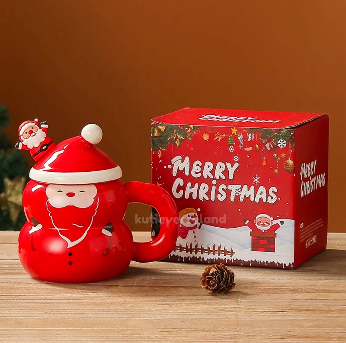 [Seasonal Favorites] Cute 3D Christmas Tree Santa Ceramic Mug Christmas Gift Set