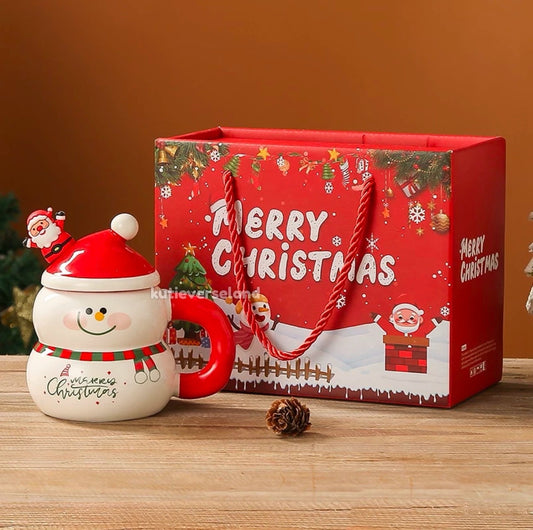 [Seasonal Favorites] Cute 3D Snowman Ceramic Mug Christmas Gift Set