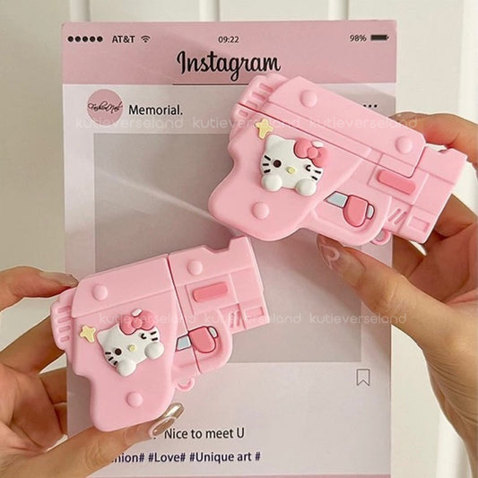 Cute Cartoon Cat KTY Creative Fun Fake Gun-shaped Silicone AirPods Case