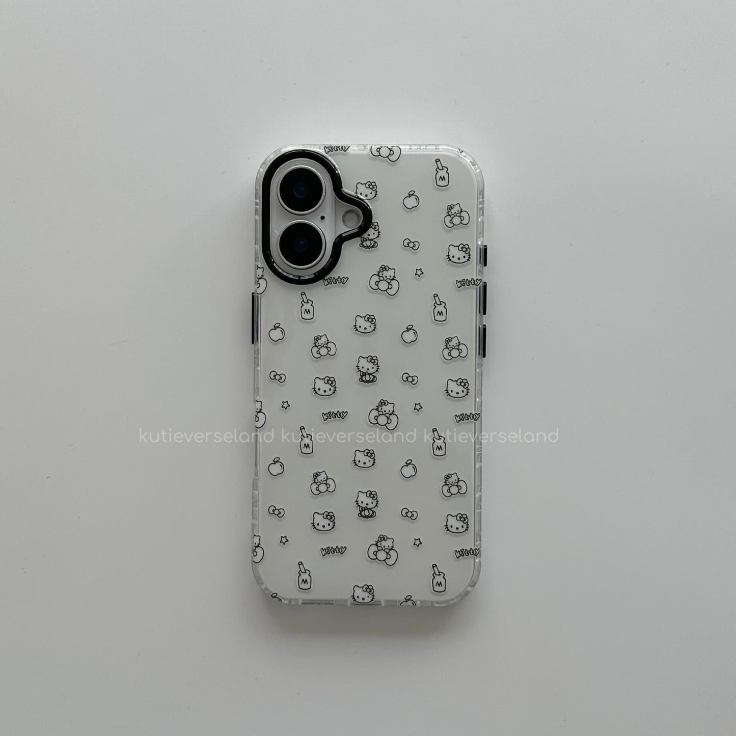 Cute Cartoon Cat KTY Line-art iPhone Case