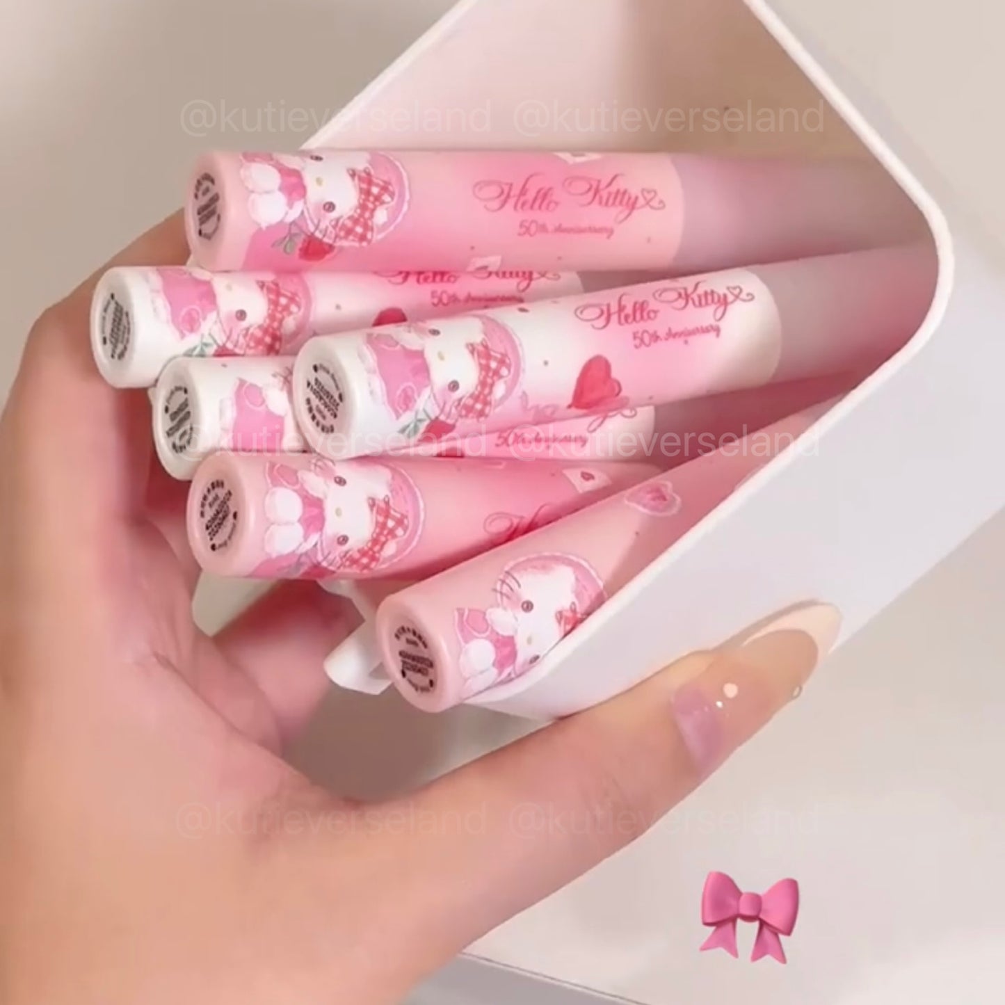 [Limited Edition] Cute Cartoon Coquette Pink Bear x Kitty Lip Tint Collections