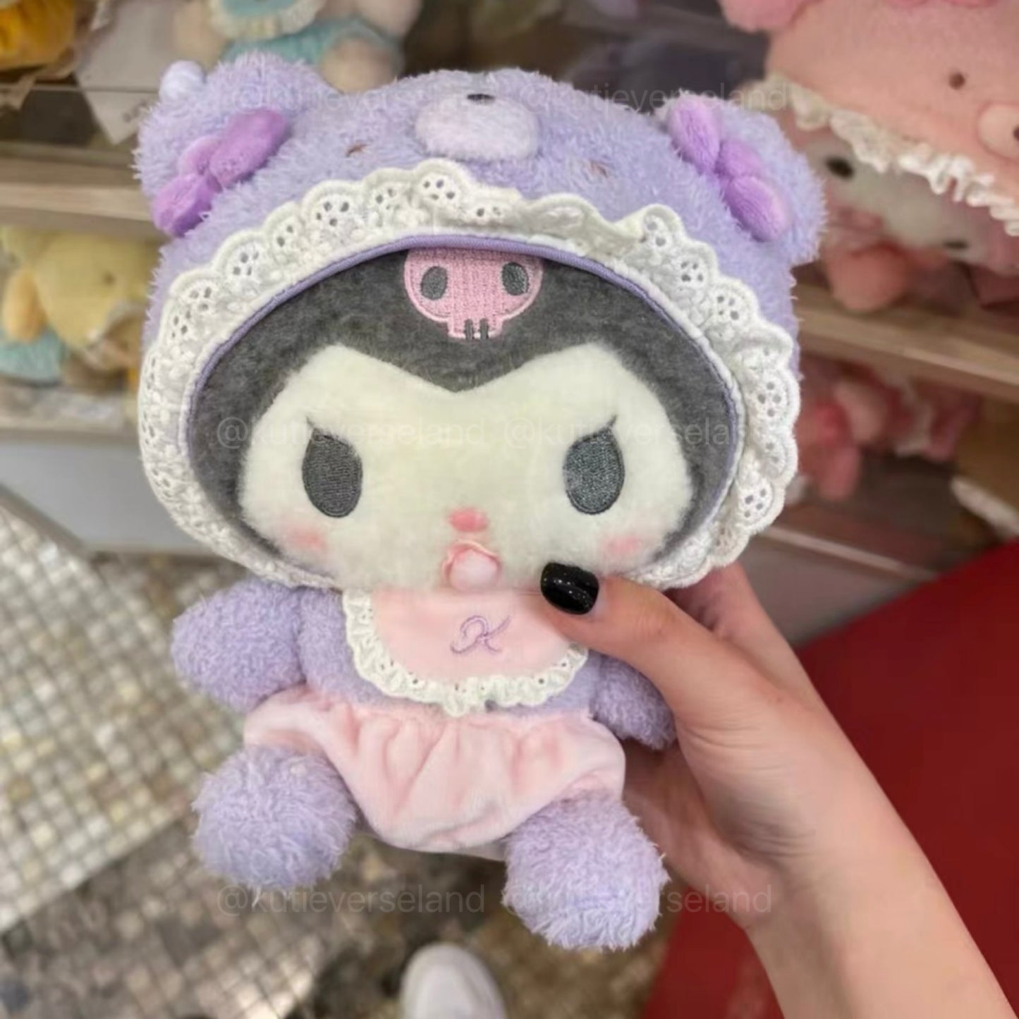 Porte-clés fait main en peluche avec tenue florale KTY en forme de princesse coquette de dessin animé mignon