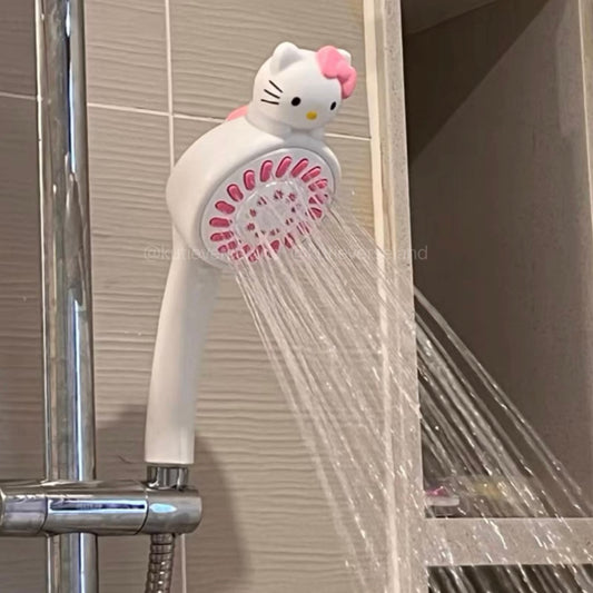 Cute Cartoon White Pink Cat KTY Shower Head Nozzle