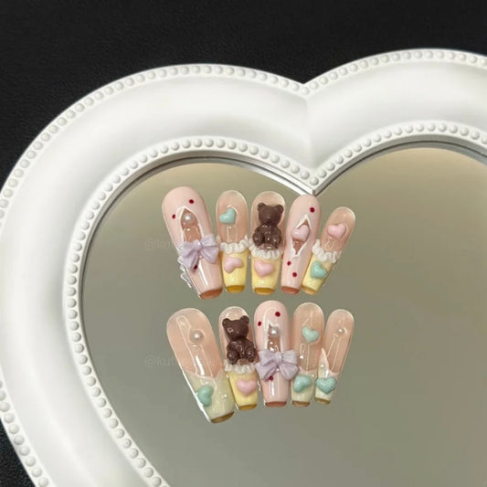 Teddy Carnival in Candyland Nails Set