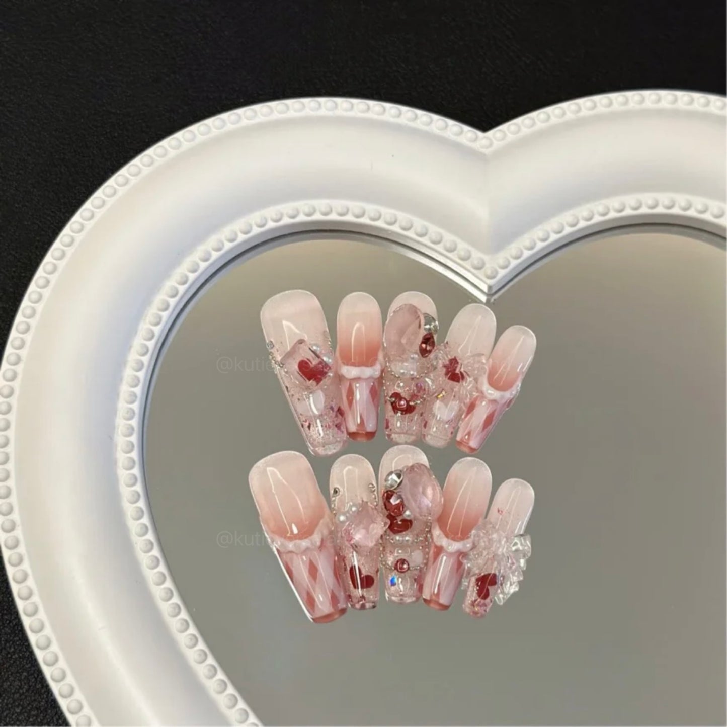 Crystal Rose Garden Dreams Nails Set