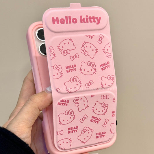 Étui à rabat KTY pour iPhone avec motif de chat rose mignon