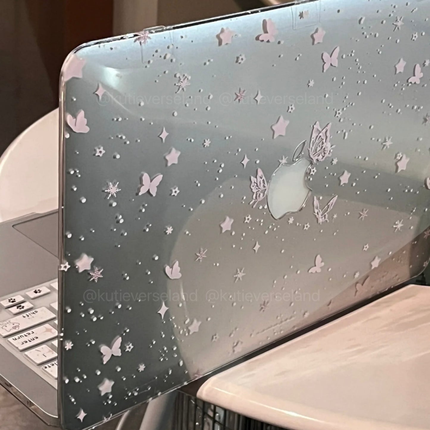 Coquette Cute Butterflies Stars Galaxy MacBook Clear Case