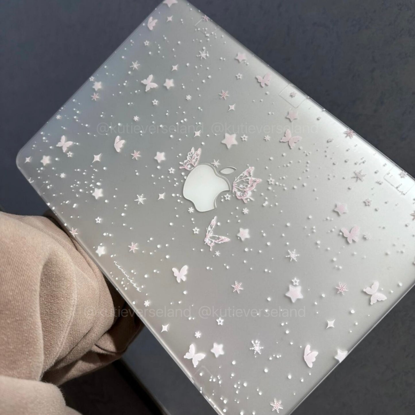 Coquette Cute Butterflies Stars Galaxy MacBook Clear Case