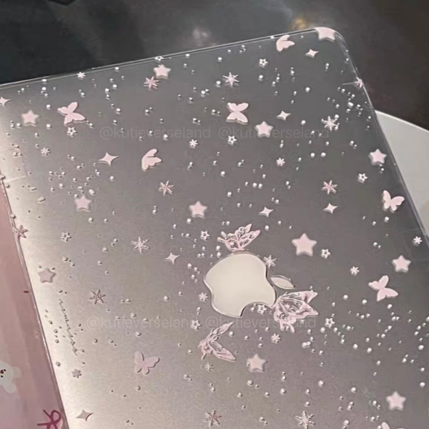 Coquette Cute Butterflies Stars Galaxy MacBook Clear Case