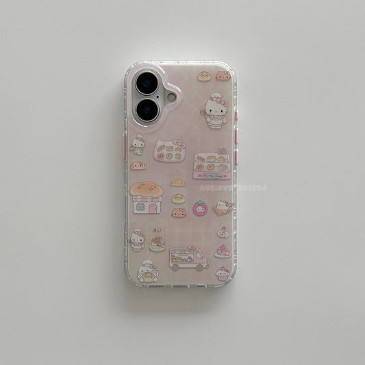 Coque iPhone avec un joli chat de dessin animé KTY Breads Bakery Cakes