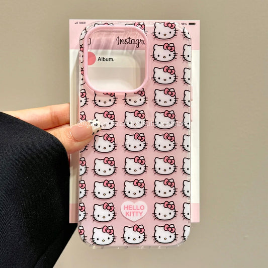 Coque iPhone KTY Meowtastic à motif de chat rose mignon