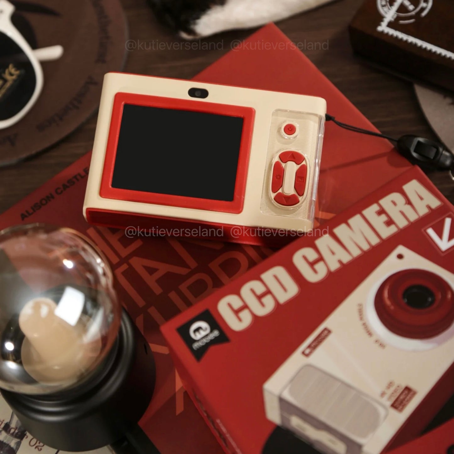 Caméra CCD rétro pour enfants, style vintage, avec mini-jeux et éclairage LED