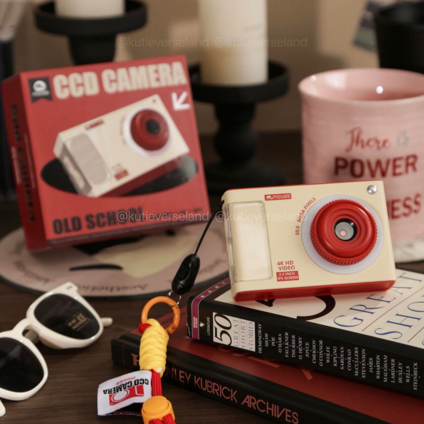 Caméra CCD rétro pour enfants, style vintage, avec mini-jeux et éclairage LED