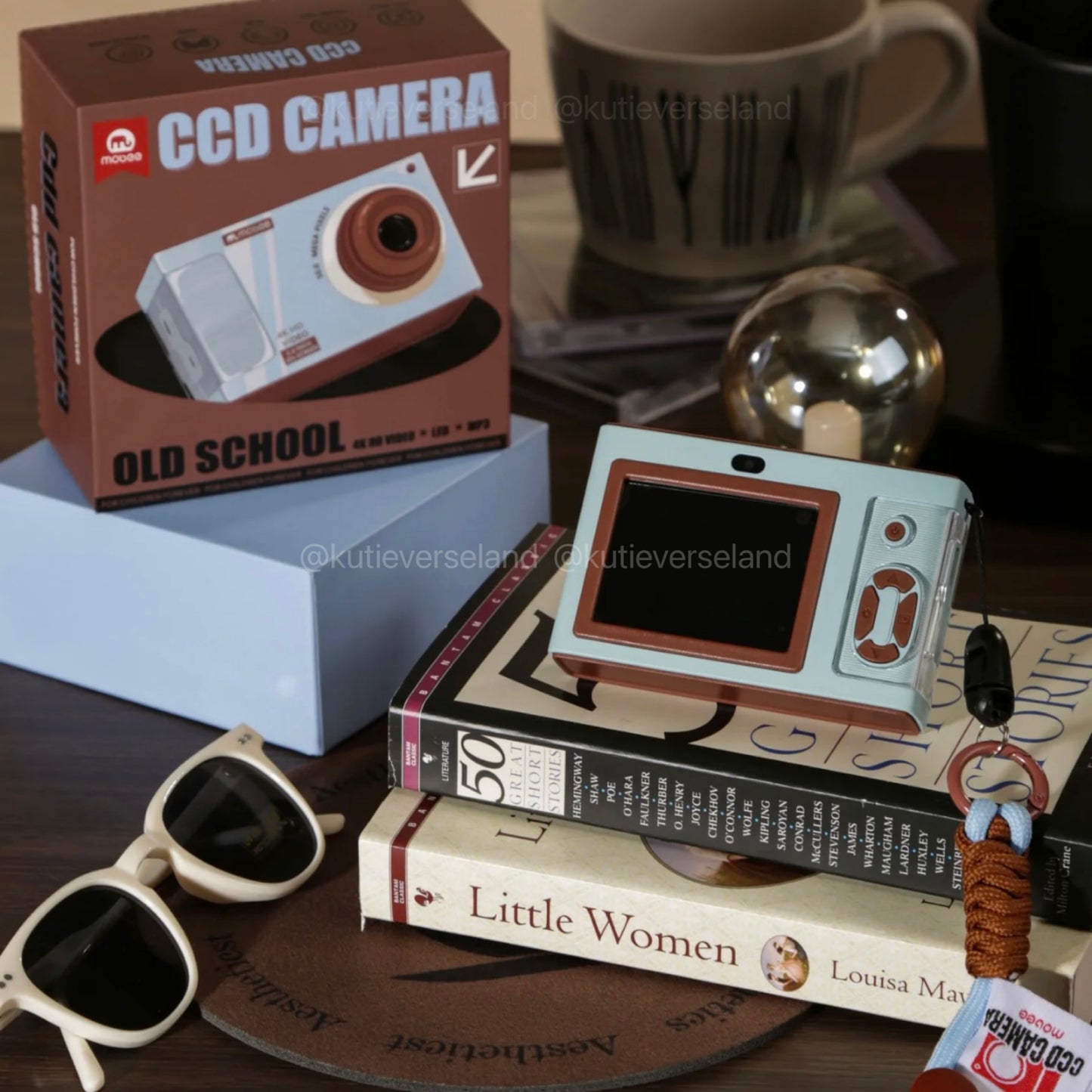 Caméra CCD rétro pour enfants, style vintage, avec mini-jeux et éclairage LED