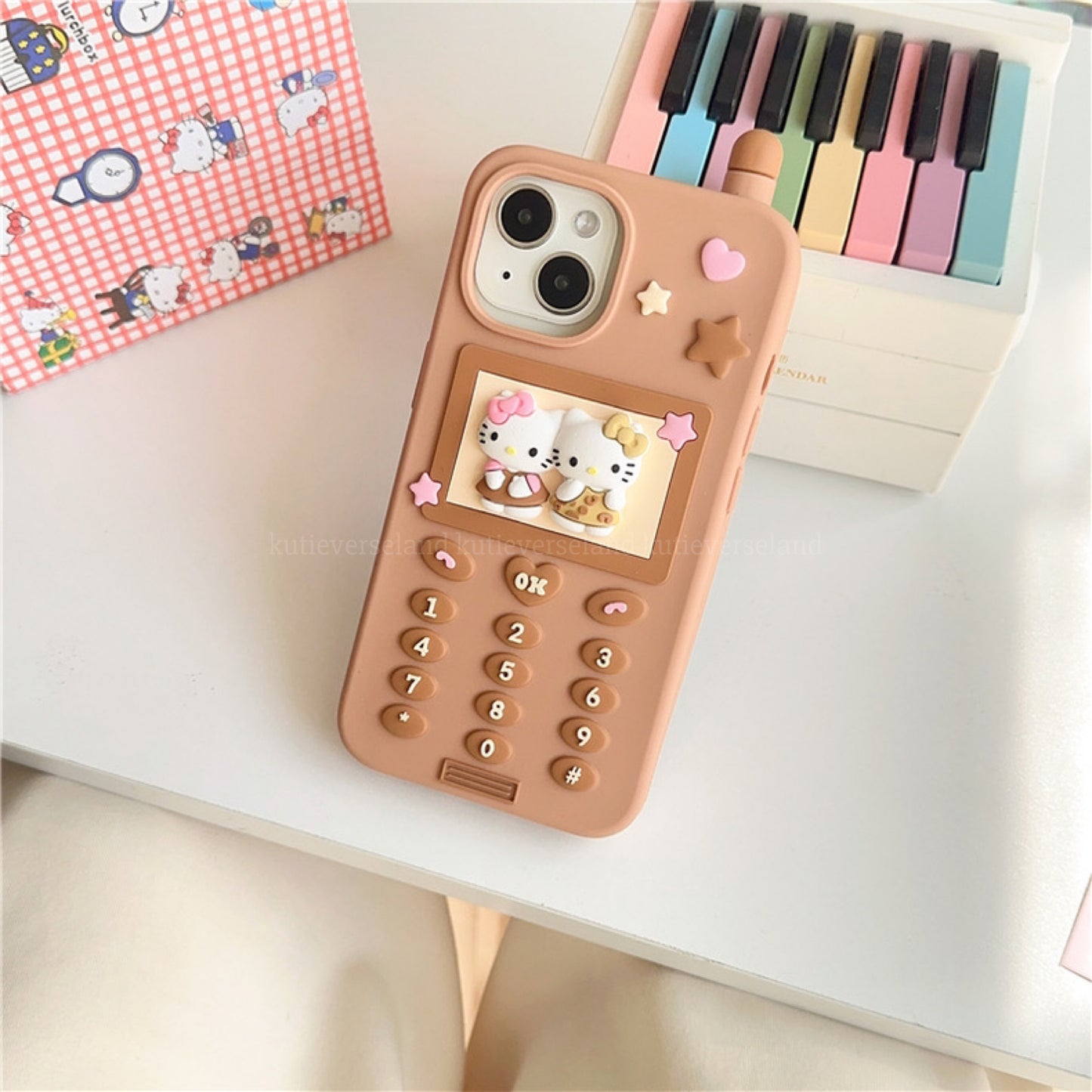 Cute Cartoon Cat KTY Nostalgia Phone Silicone Soft iPhone Case