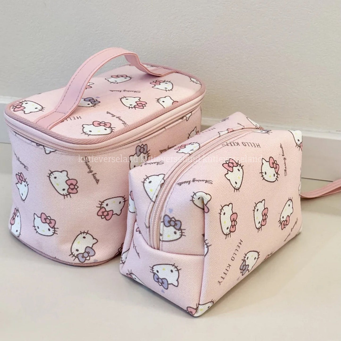 Cute Cartoon Cat KTY Handmade Makeup Pouch Storage Bag