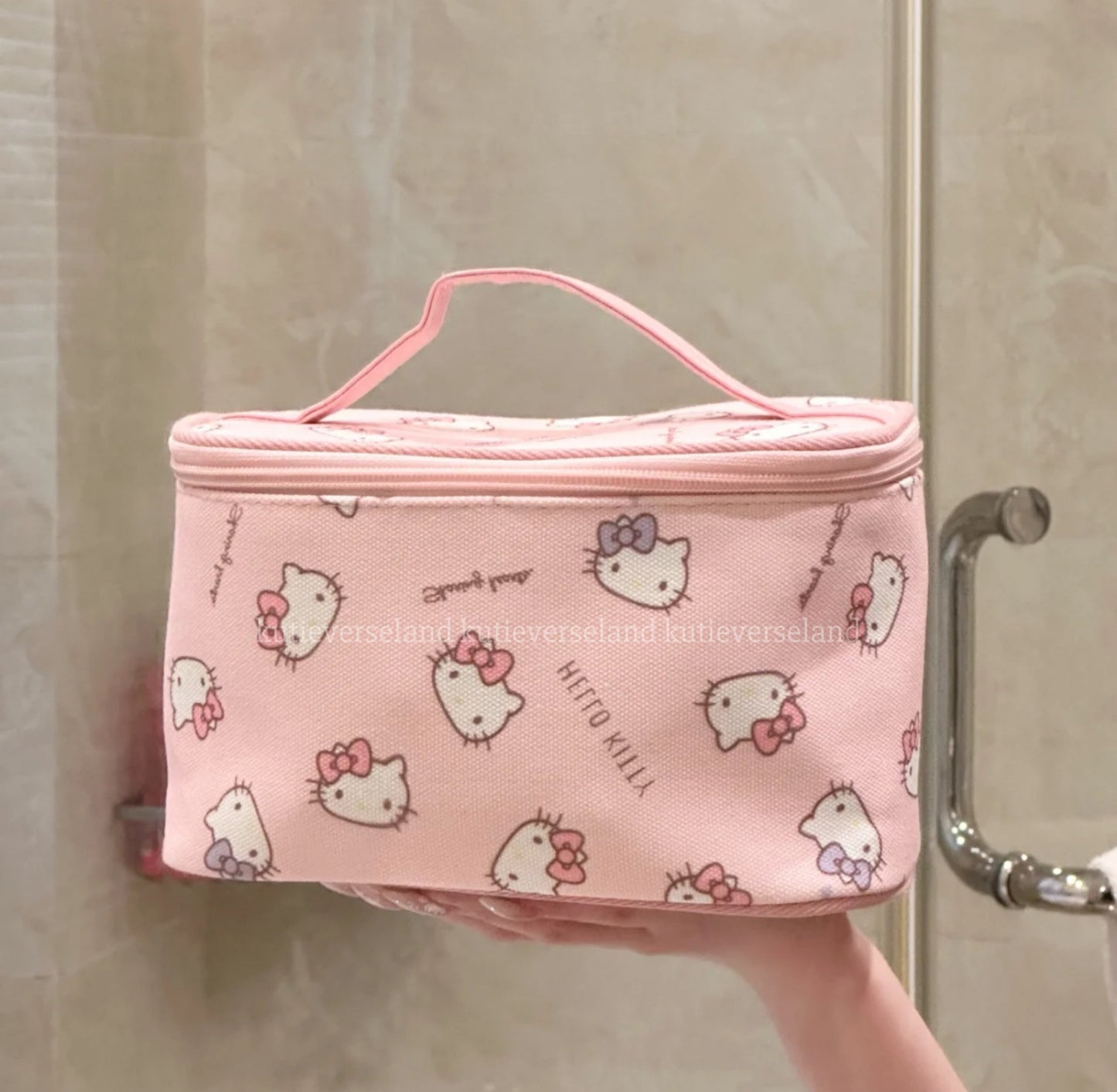 Cute Cartoon Cat KTY Handmade Makeup Pouch Storage Bag