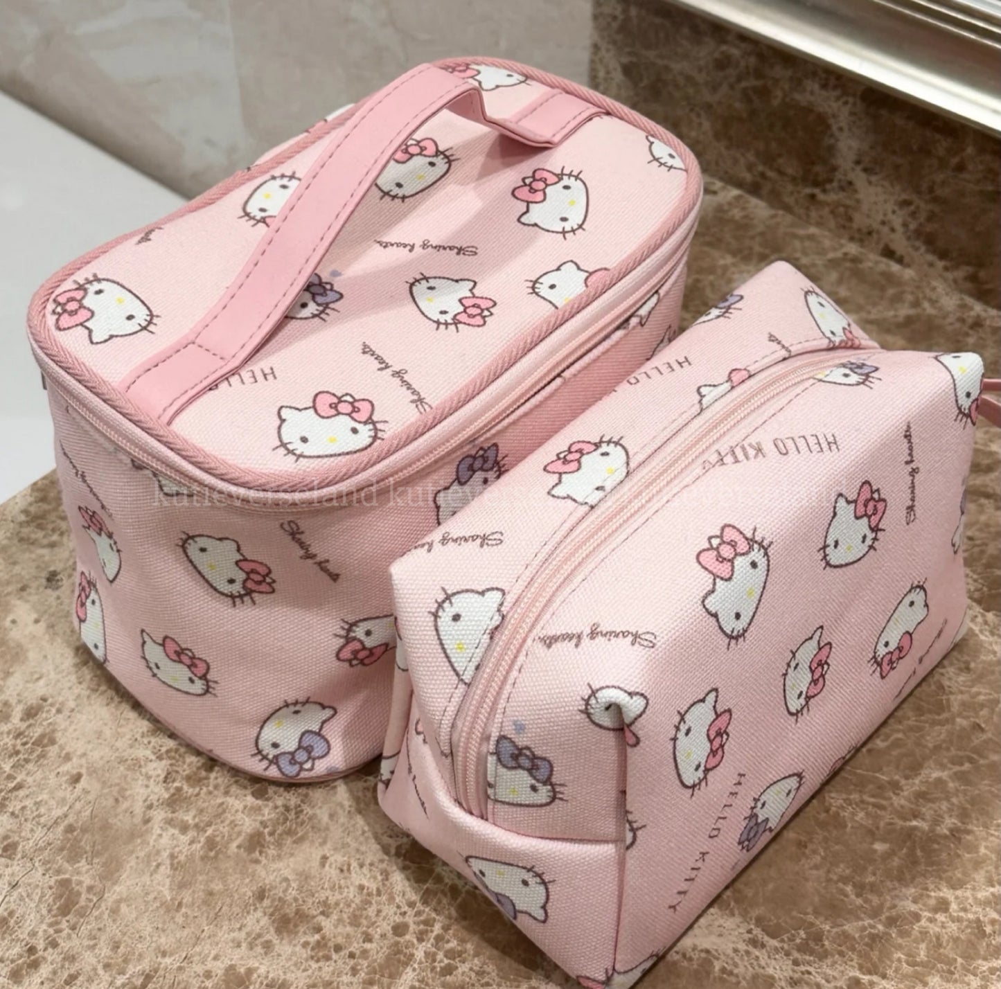 Cute Cartoon Cat KTY Handmade Makeup Pouch Storage Bag