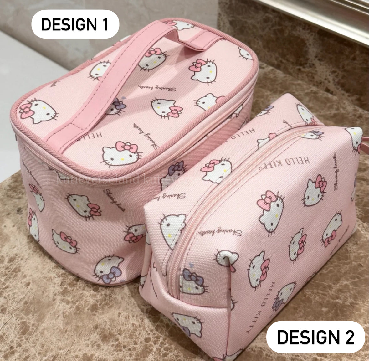 Cute Cartoon Cat KTY Handmade Makeup Pouch Storage Bag