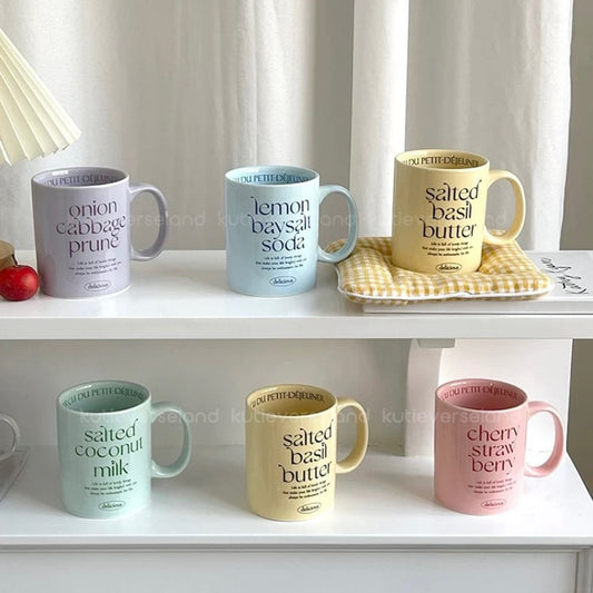 Cute Basic Pastel Color Quotes Ceramic Mug